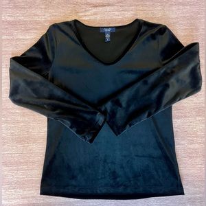 Chaps Black Velour Top